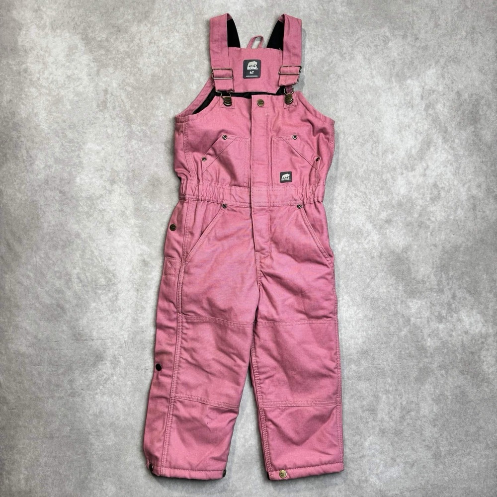 Berne Winter Bib Overalls Girls 4T Insulated Coveralls Pink Kids